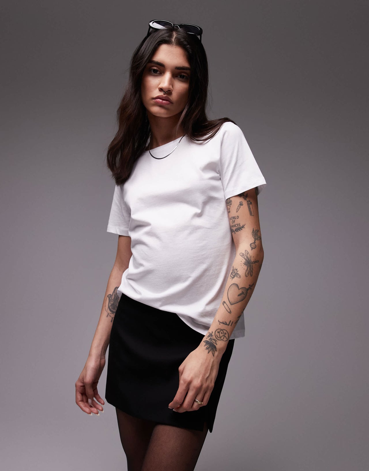 Mango round neck t-shirt in white