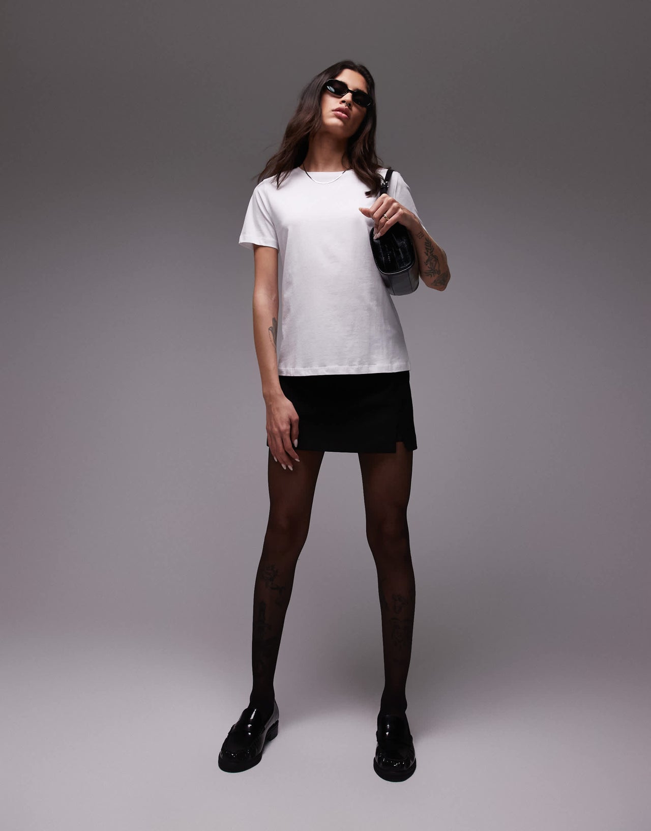 Mango round neck t-shirt in white