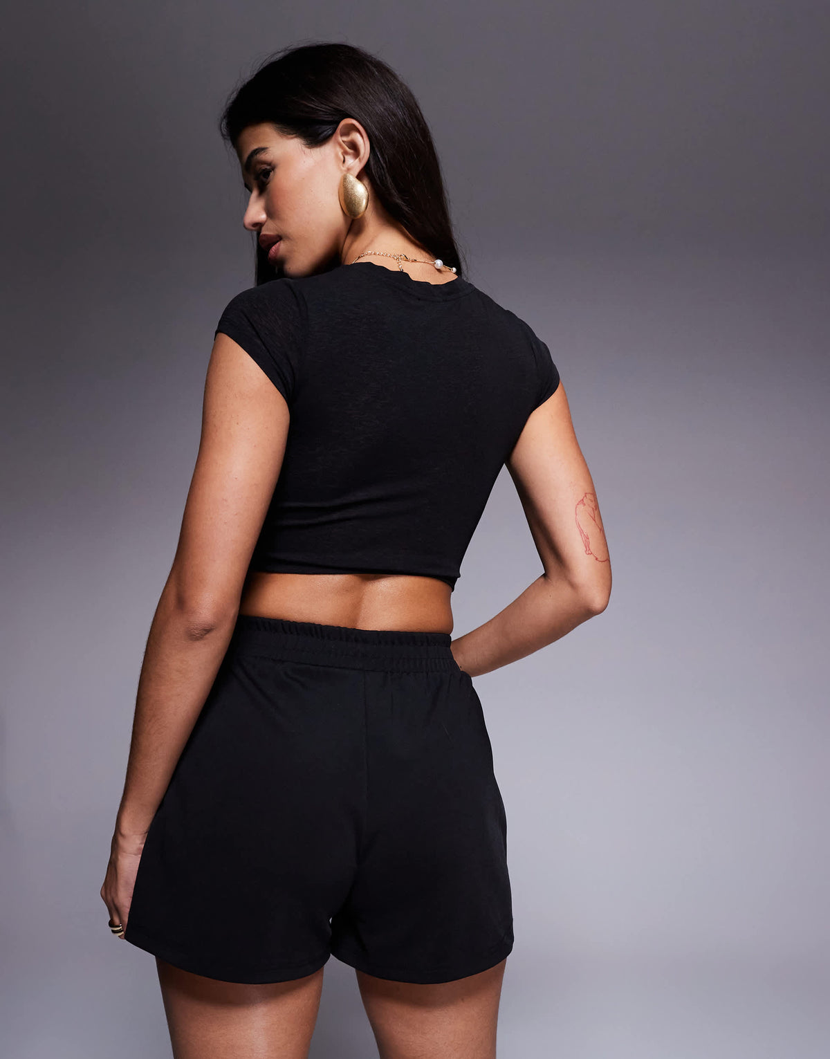 ASOS DESIGN jersey twill boxer short in black