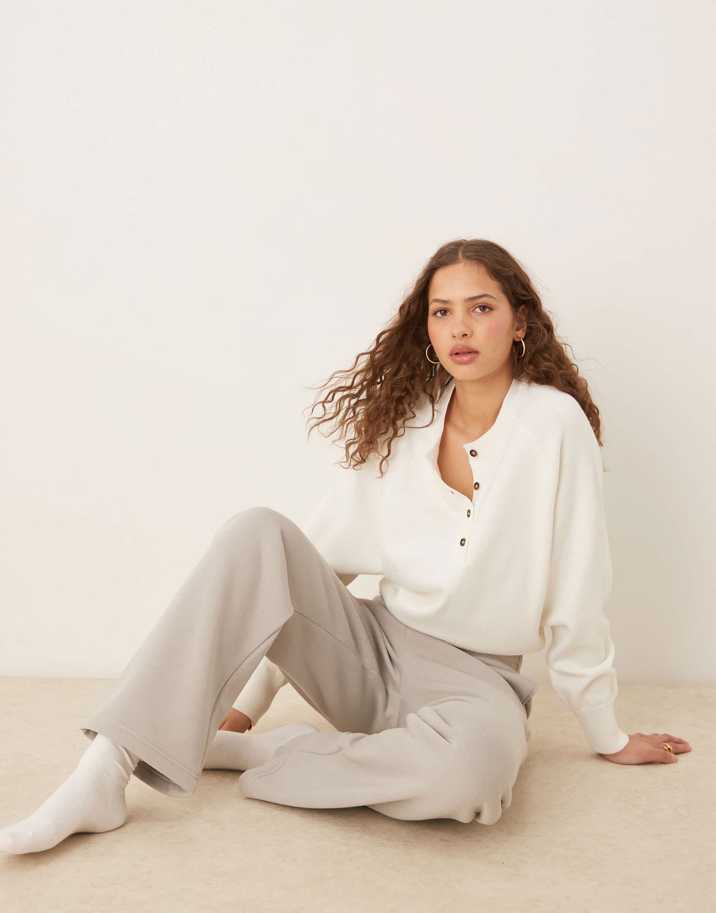 Gina Tricot straight leg joggers in light grey