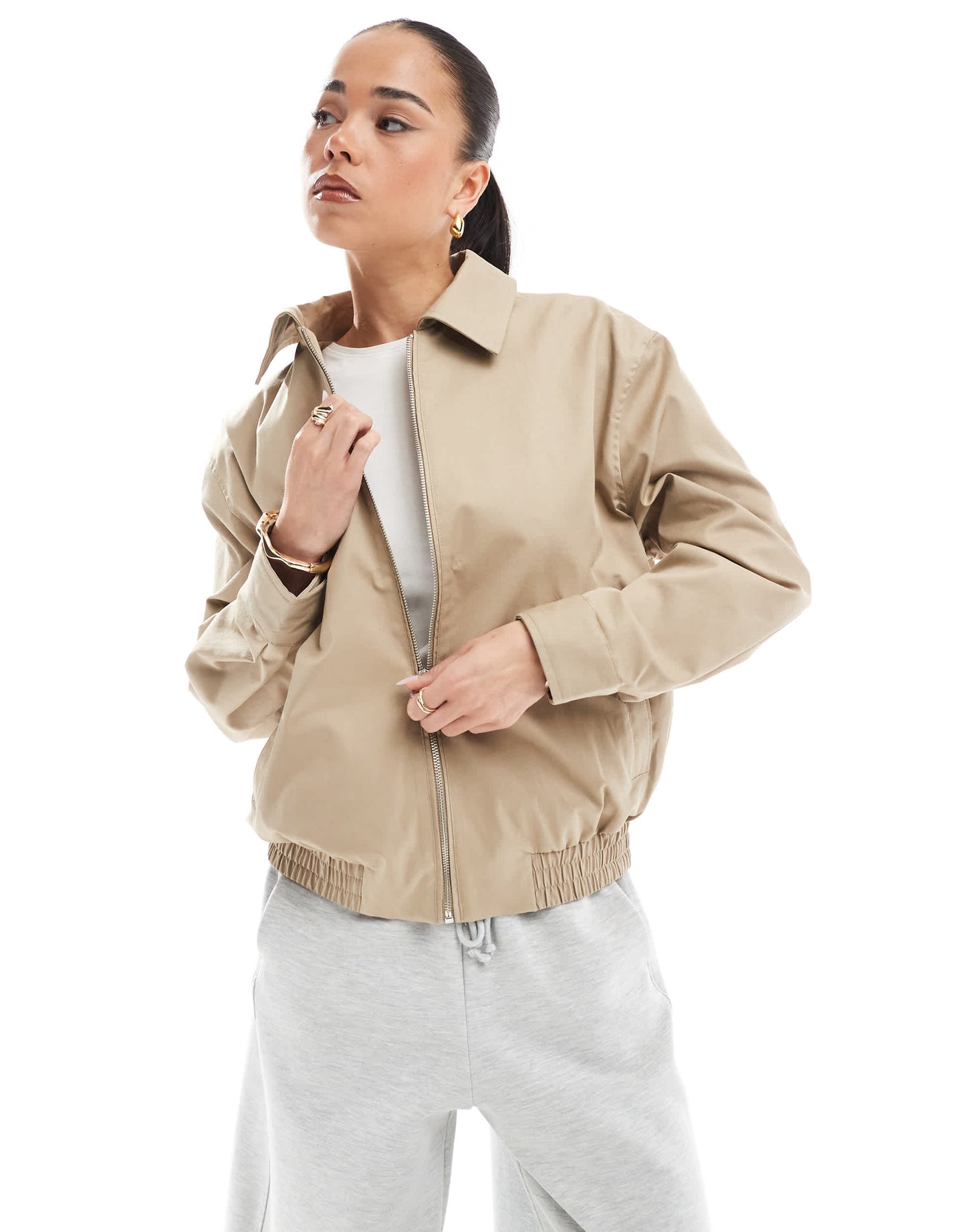 Pull&Bear Harrington jacket in beige