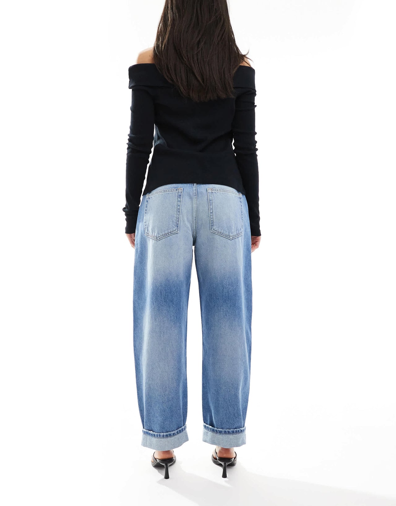 Pull&Bear balloon leg jean in washed blue