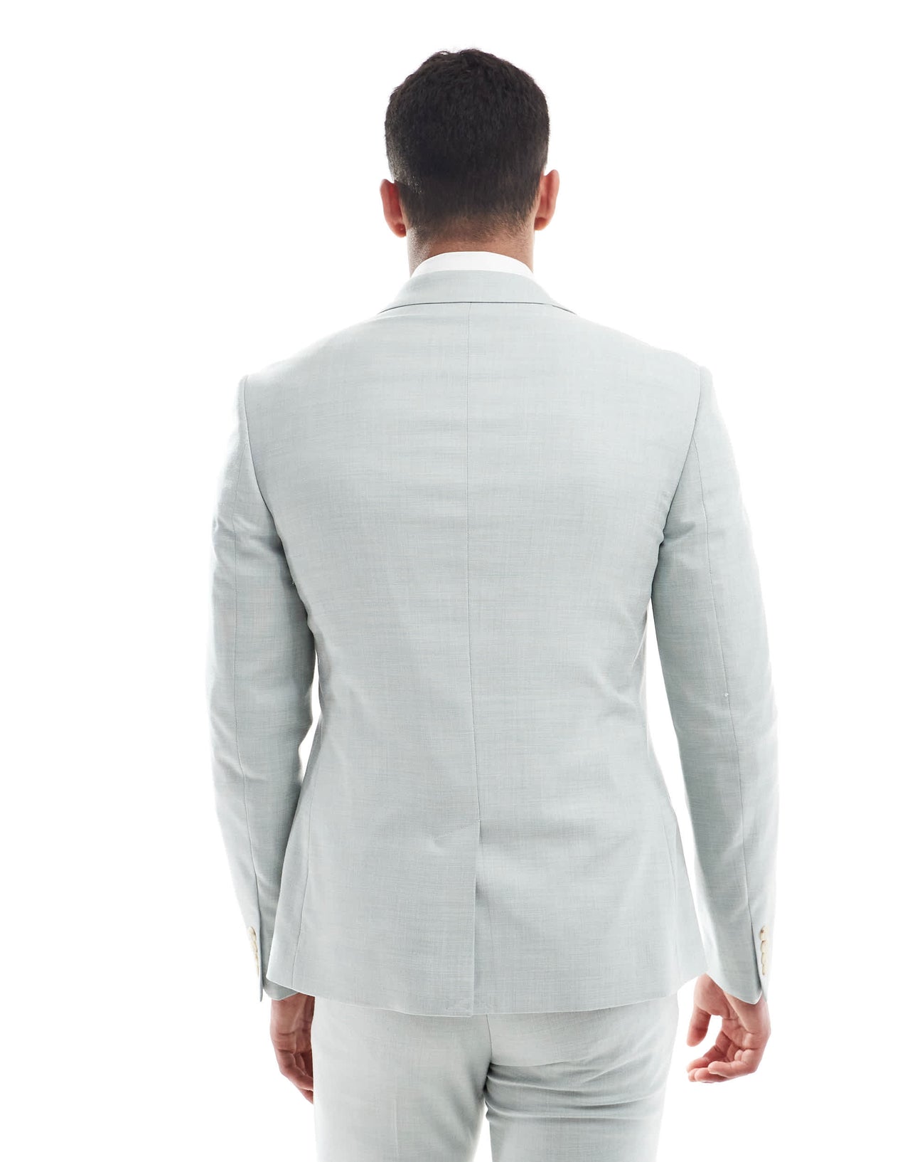 River Island skinny suit jacket in light green