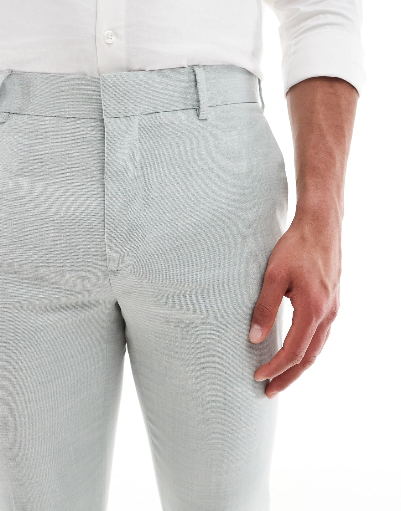 River Island skinny suit trousers in light green
