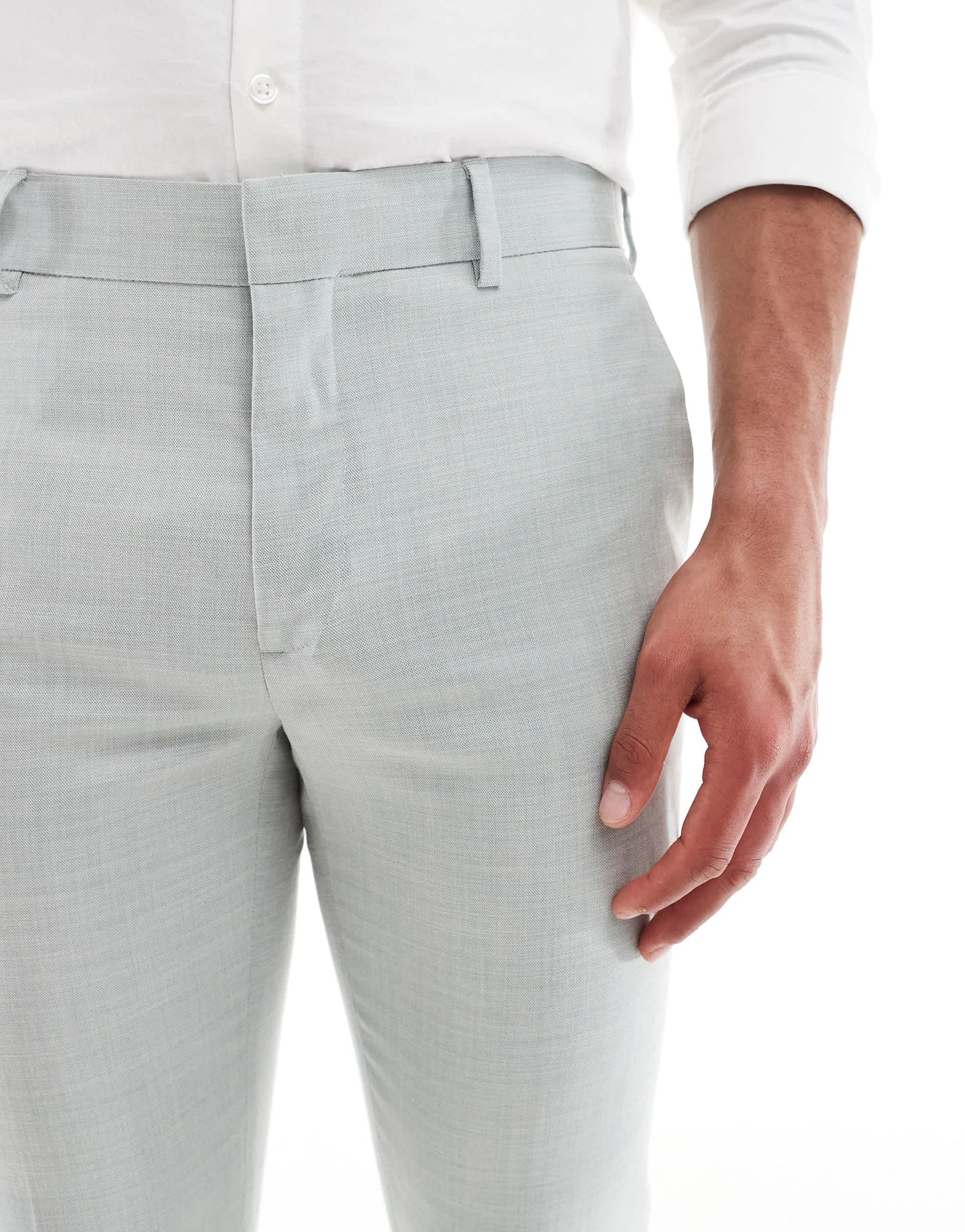 River Island skinny suit trousers in light green