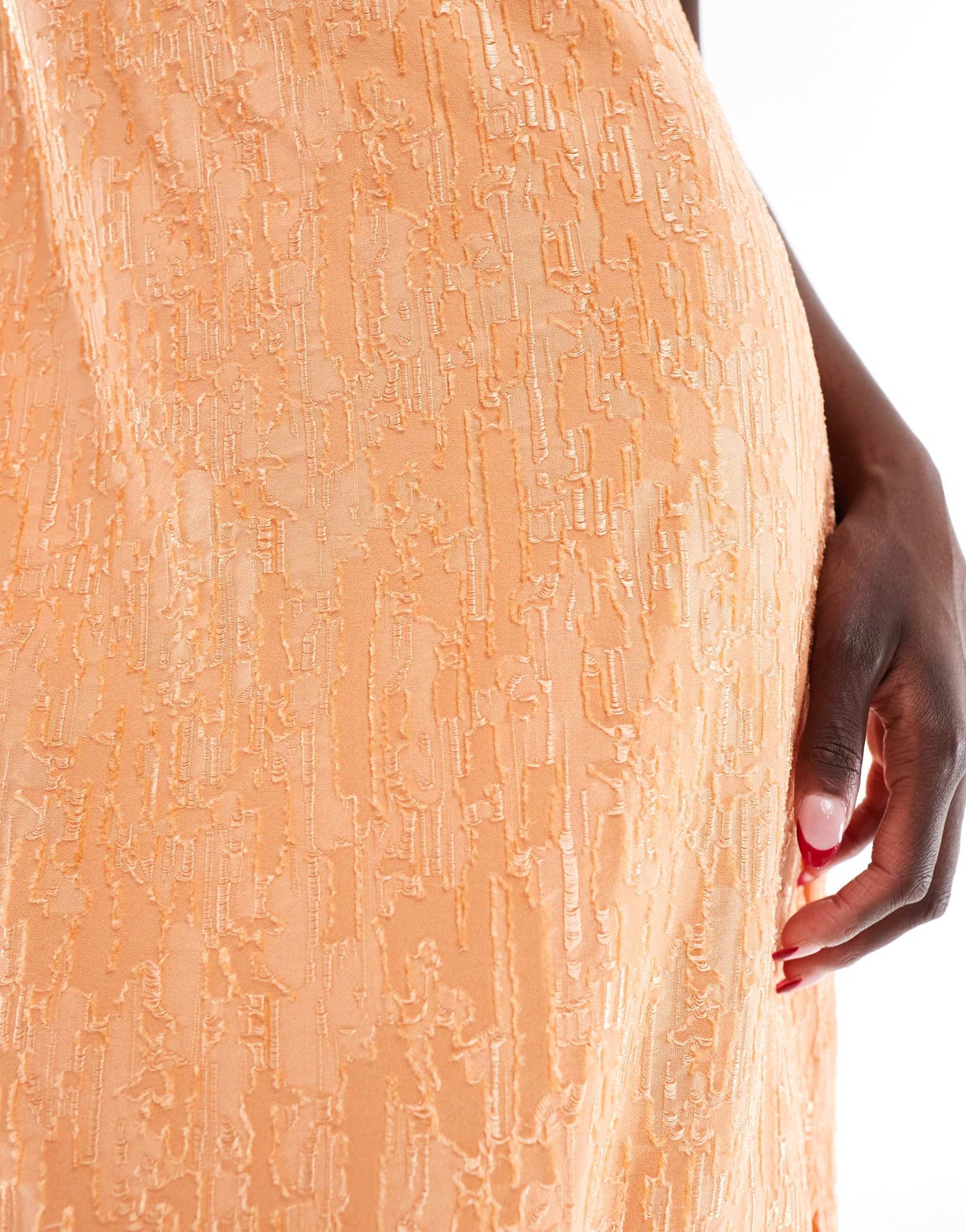 Object textured cami midi dress in orange