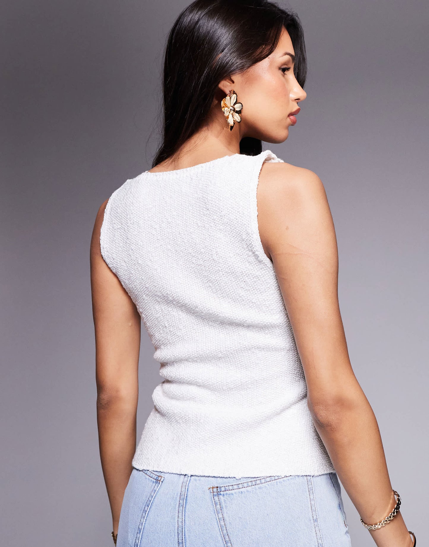 River Island boucle vest in white
