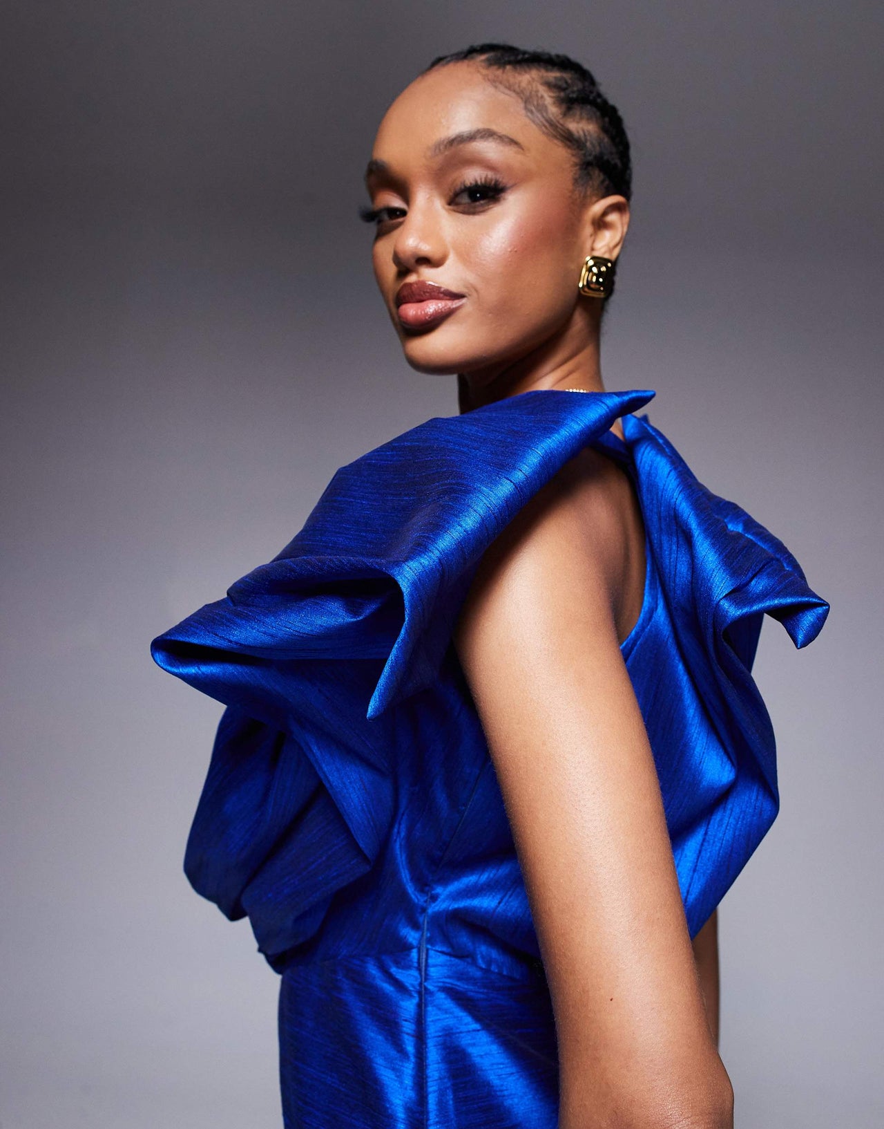 ASOS DESIGN Tall structured plunge mini dress in cobalt blue