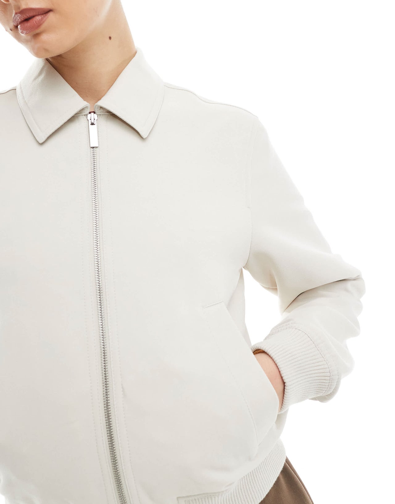 New Look light weight bomber jacket in stone