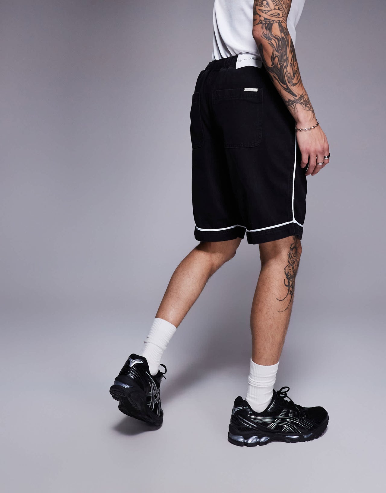 Liquor N Poker varsity shorts in black