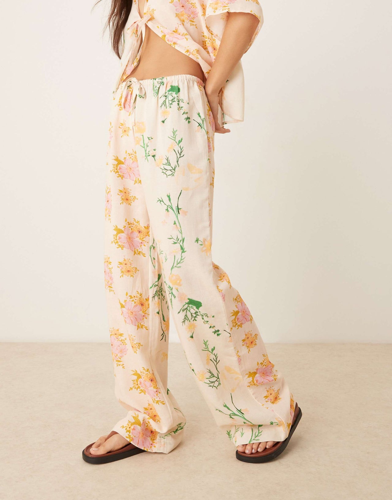 ASOS DESIGN Abi beach trouser in multi floral print