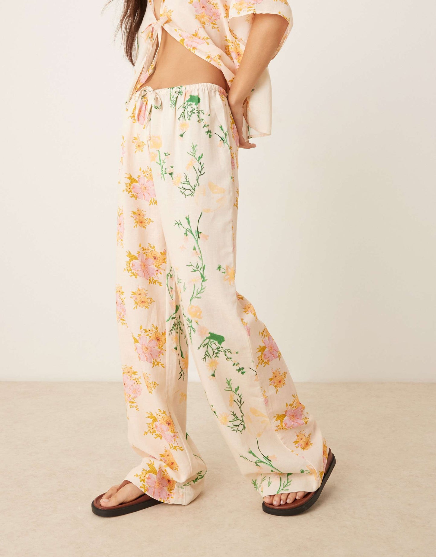 ASOS DESIGN Abi beach trouser in multi floral print
