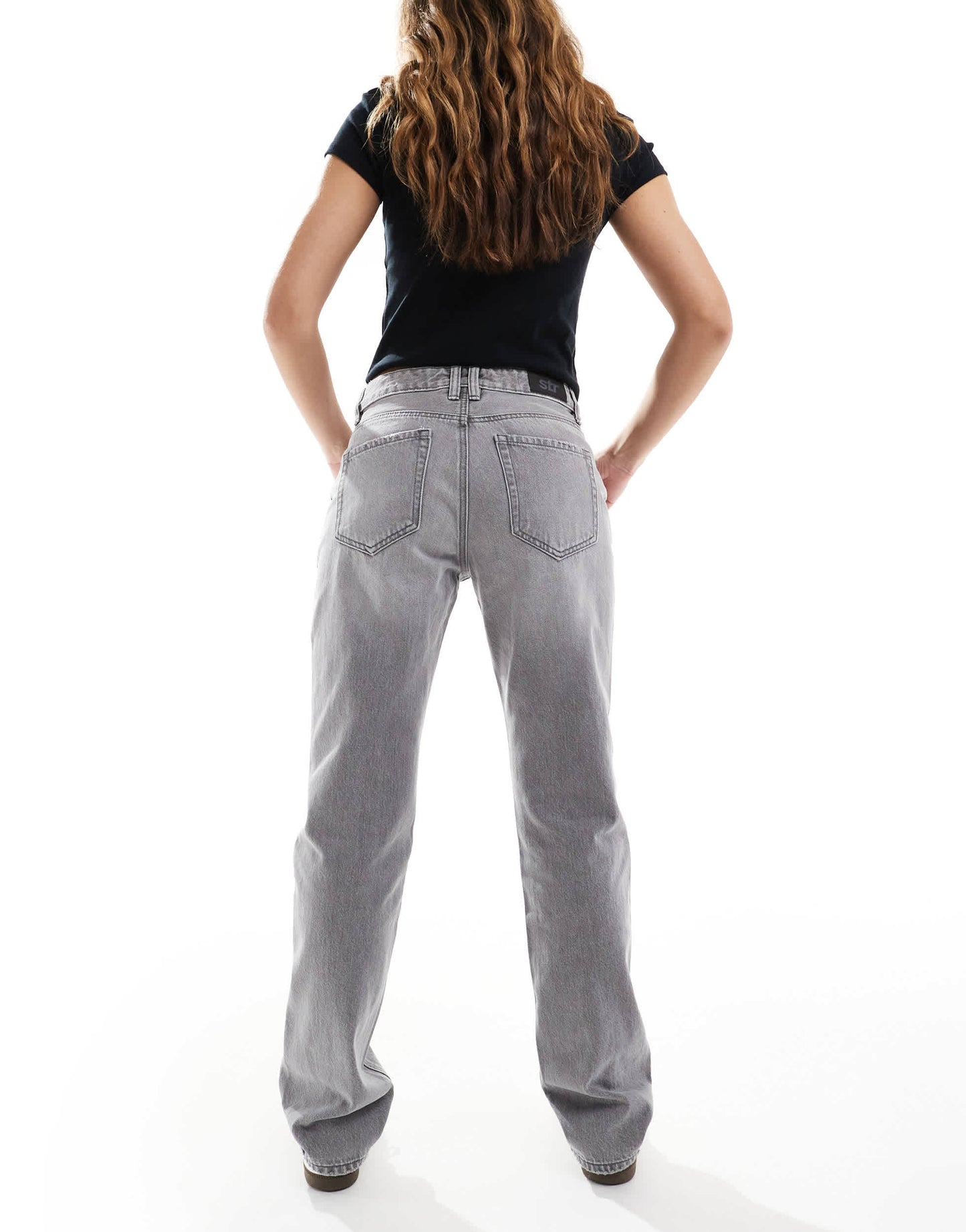 Stradivarius STR straight jeans in dark grey
