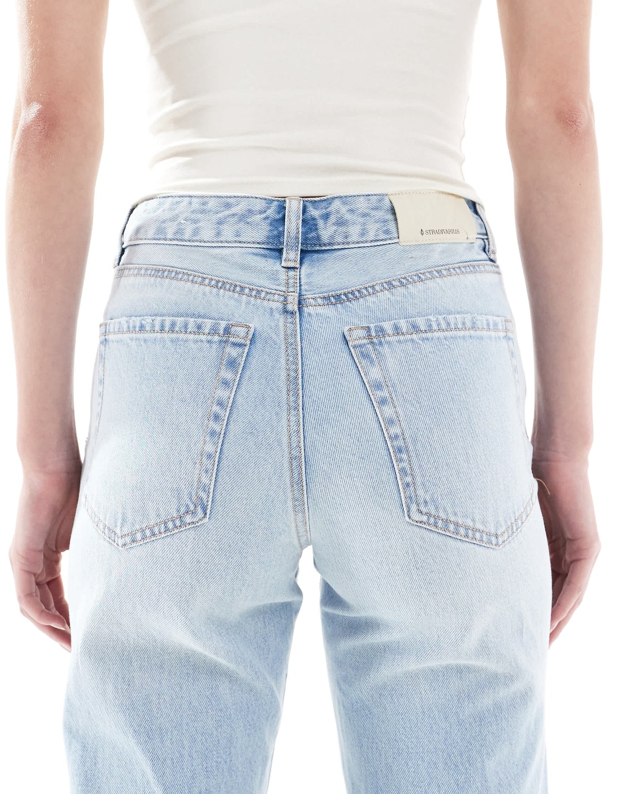 Stradivarius Tall D92 straight leg jeans in light wash