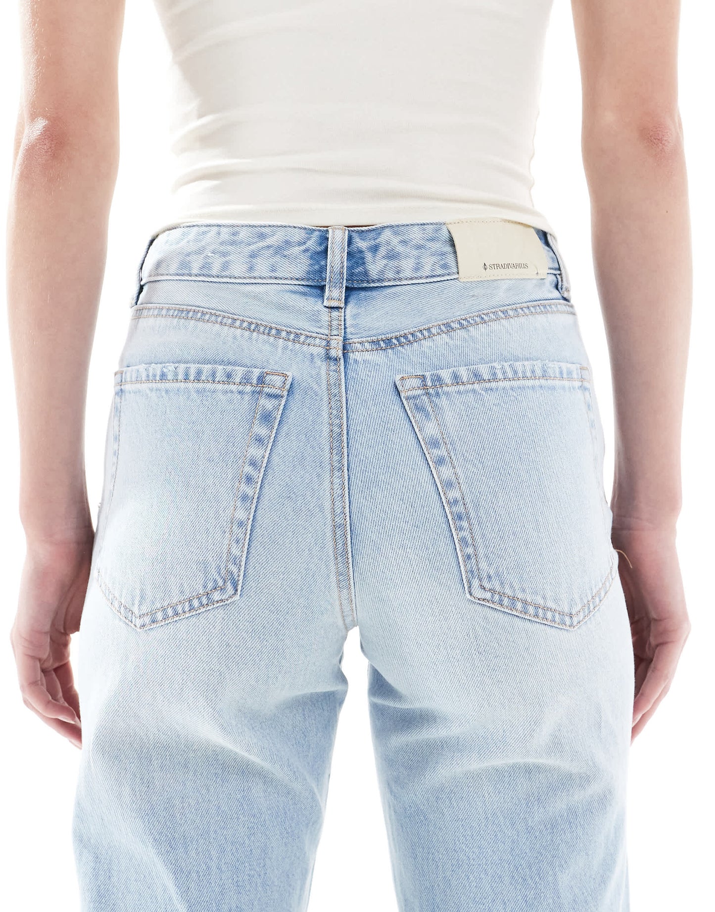 Stradivarius Tall D92 straight leg jeans in light wash