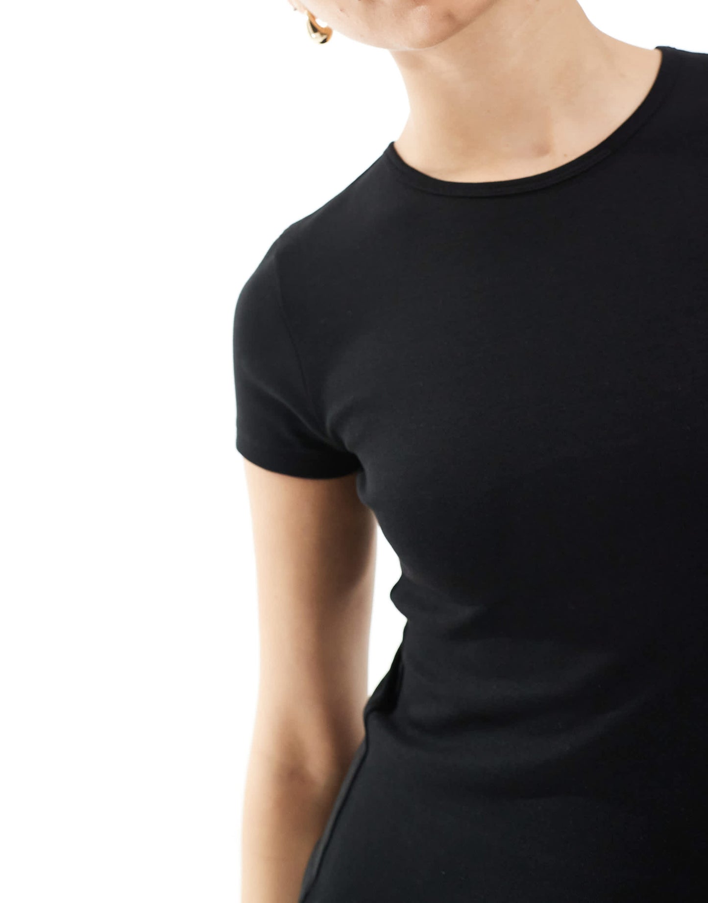 Stradivarius slim fit short sleeve t-shirt in black