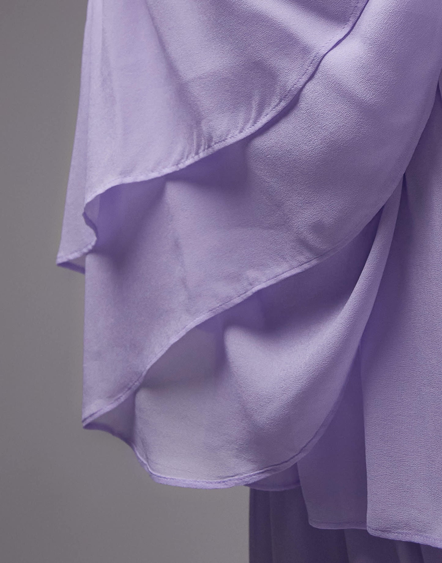 & Other Stories chiffon maxi dress with ruffles and tiered volume hem in lilac