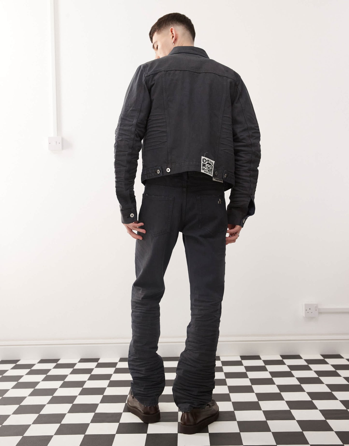 Cheap Monday x Landon Barker Issue slim leg rigid coated jeans in black