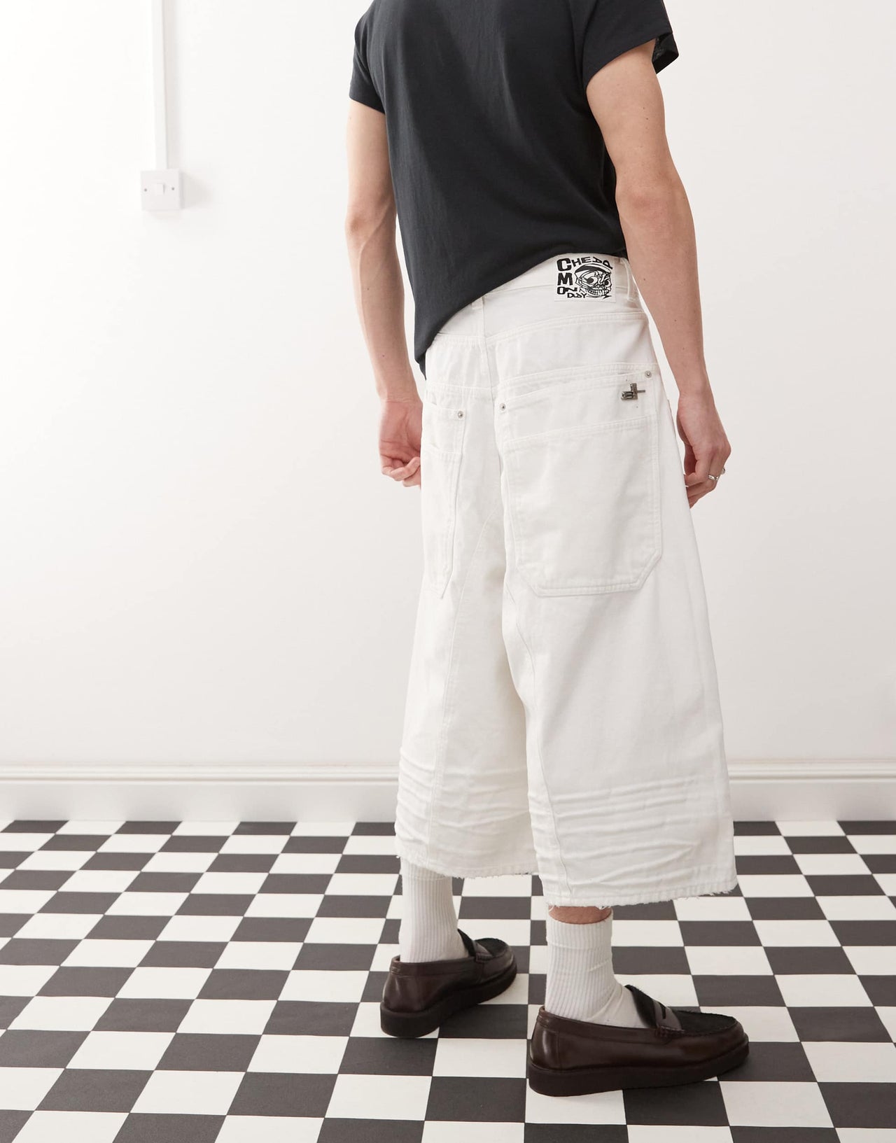 Cheap Monday x Landon Barker Dunno jorts in white