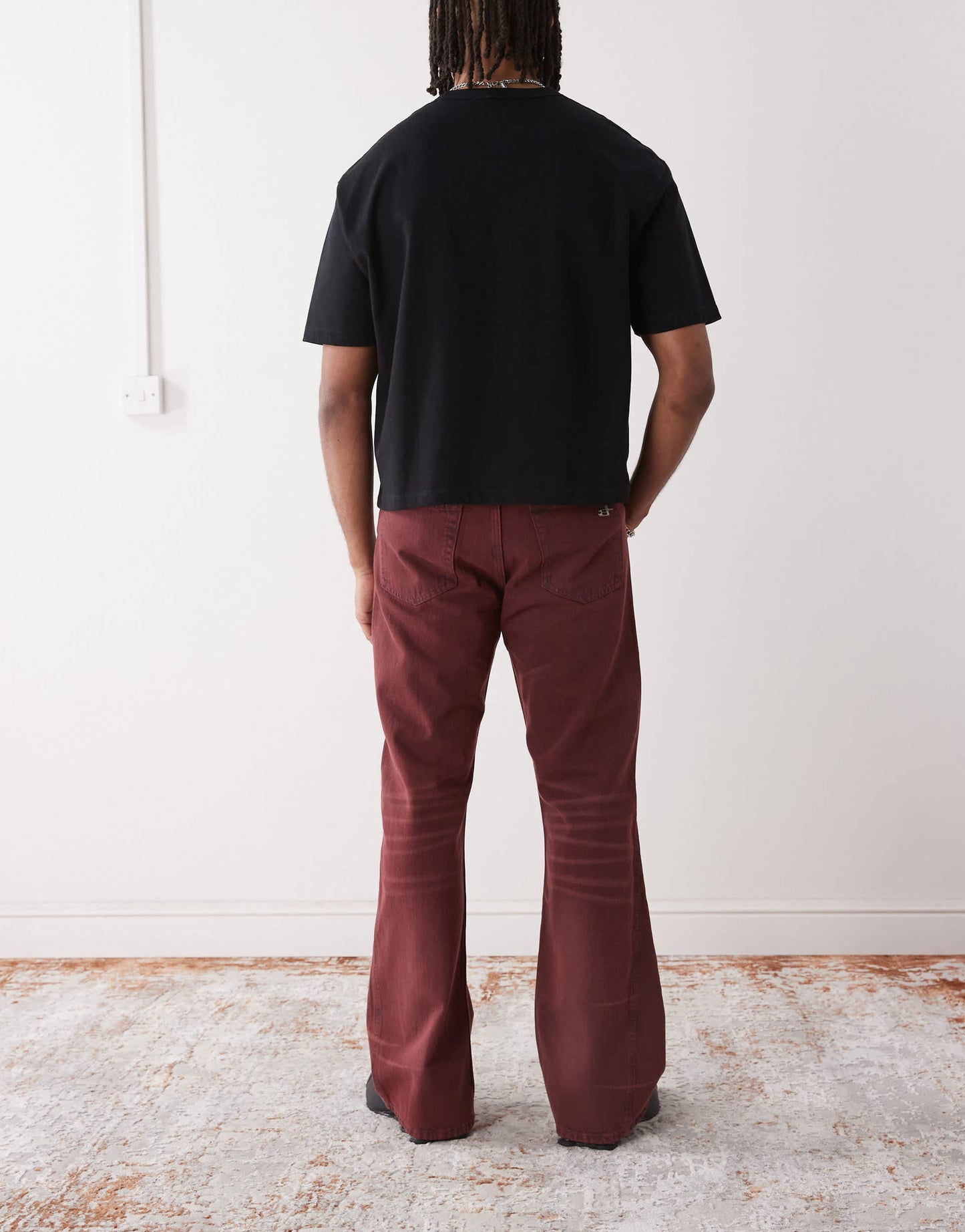Cheap Monday x Landon Barker Boo Bootleg jeans in burgundy wash