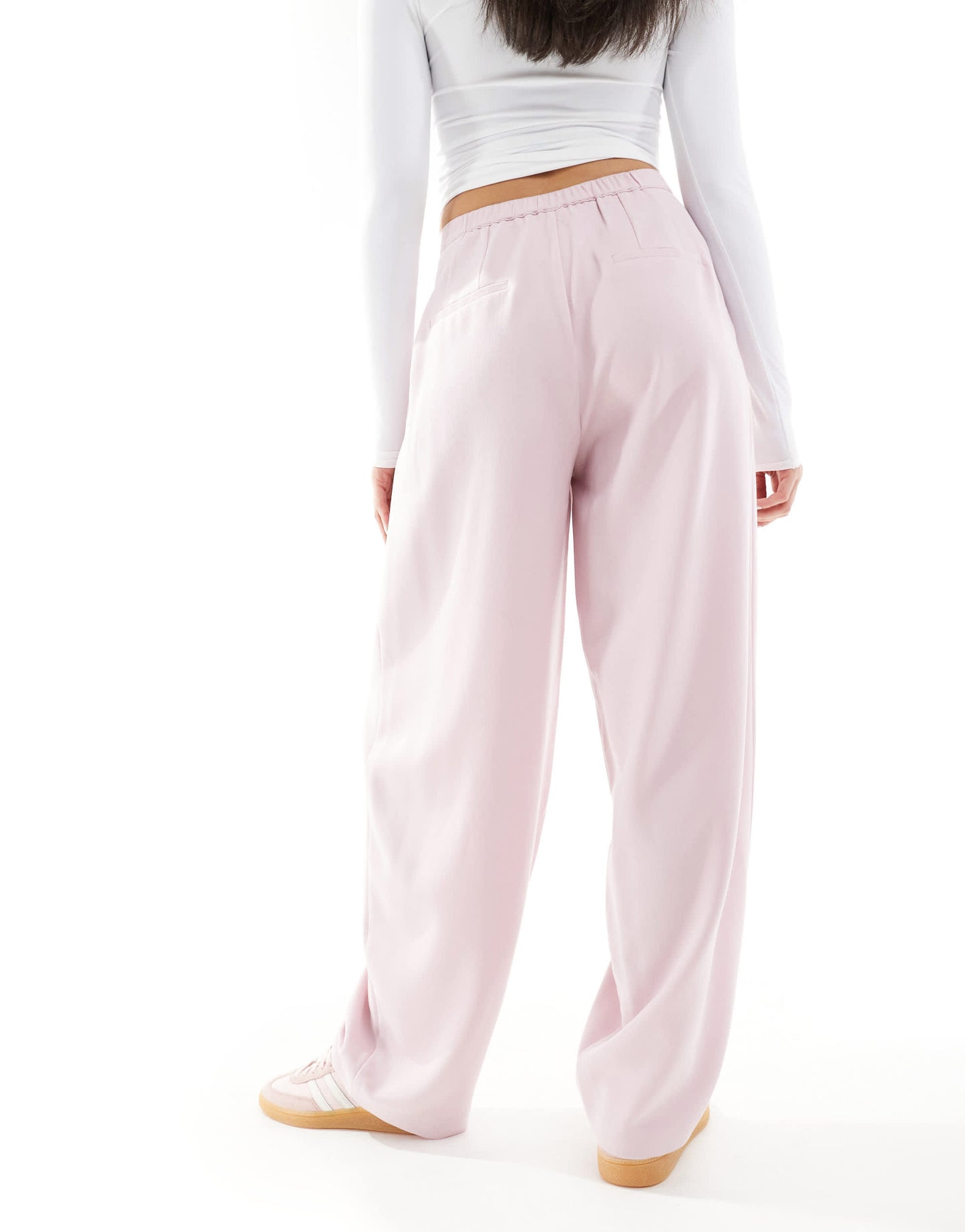 Stradivarius tailored balloon leg trouser in pink