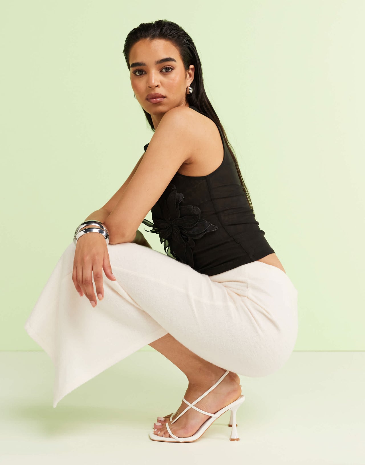 Simmi London Allegra strappy heeled sandals in white