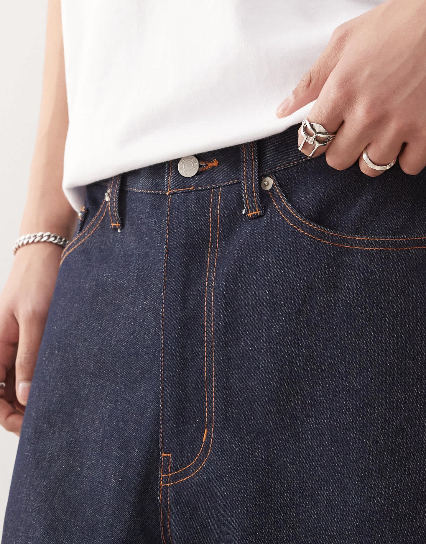XLARGE baggy jorts with back pocket OG logo embroidery in rinse