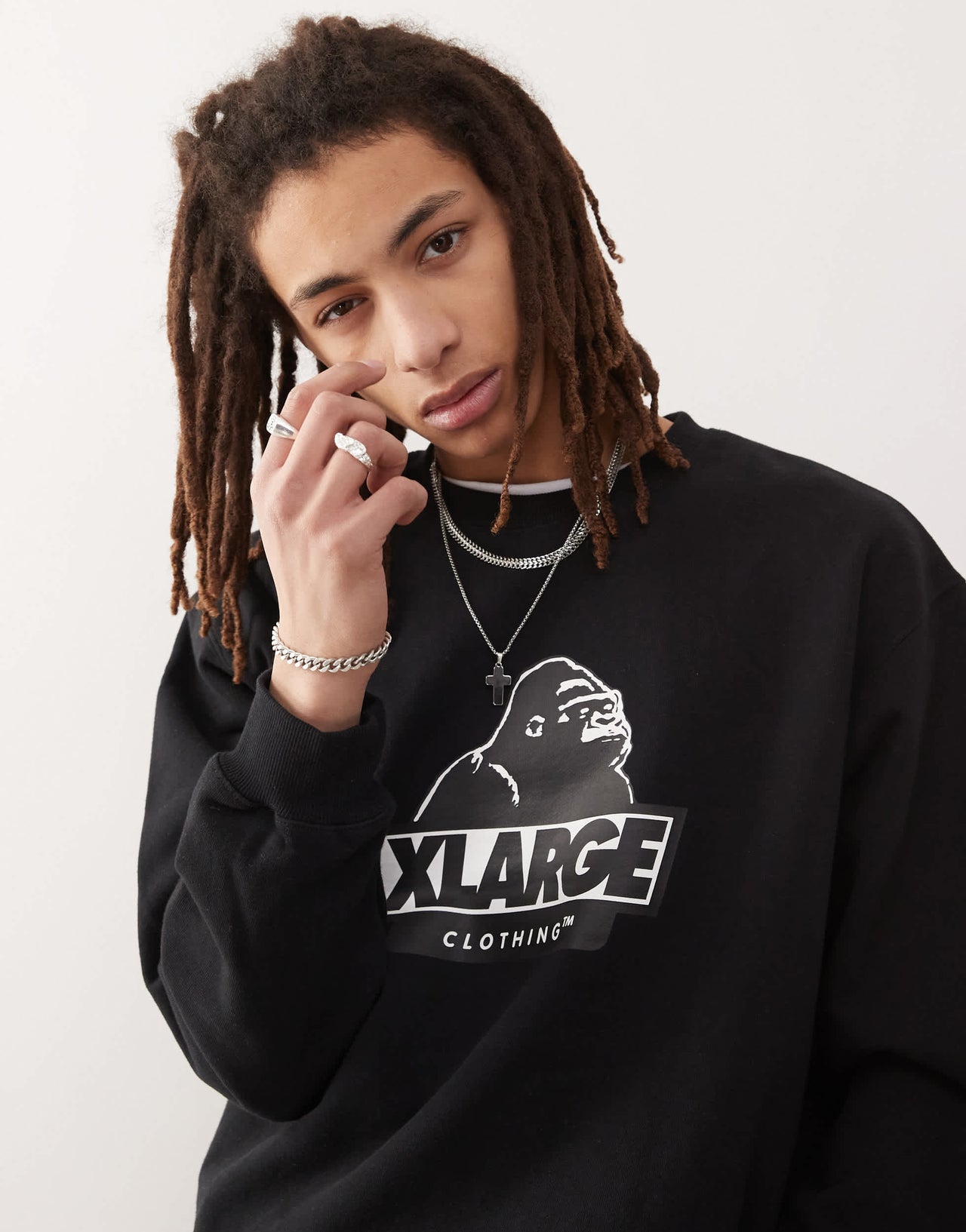 XLARGE sweatshirt with slanted OG logo in black