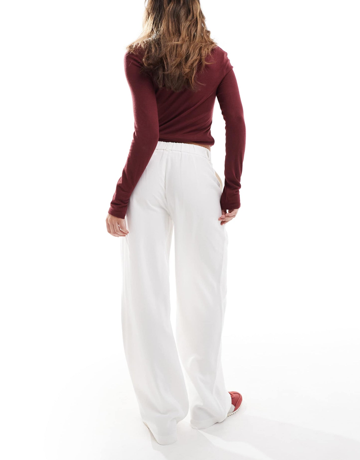 Stradivarius tailored dad trouser in white