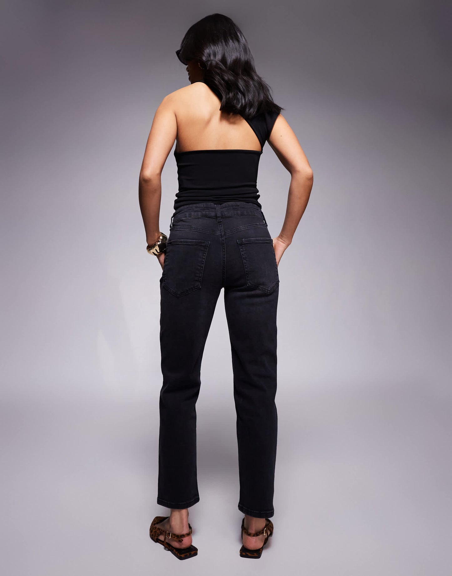 River Island Petite slim jean in black
