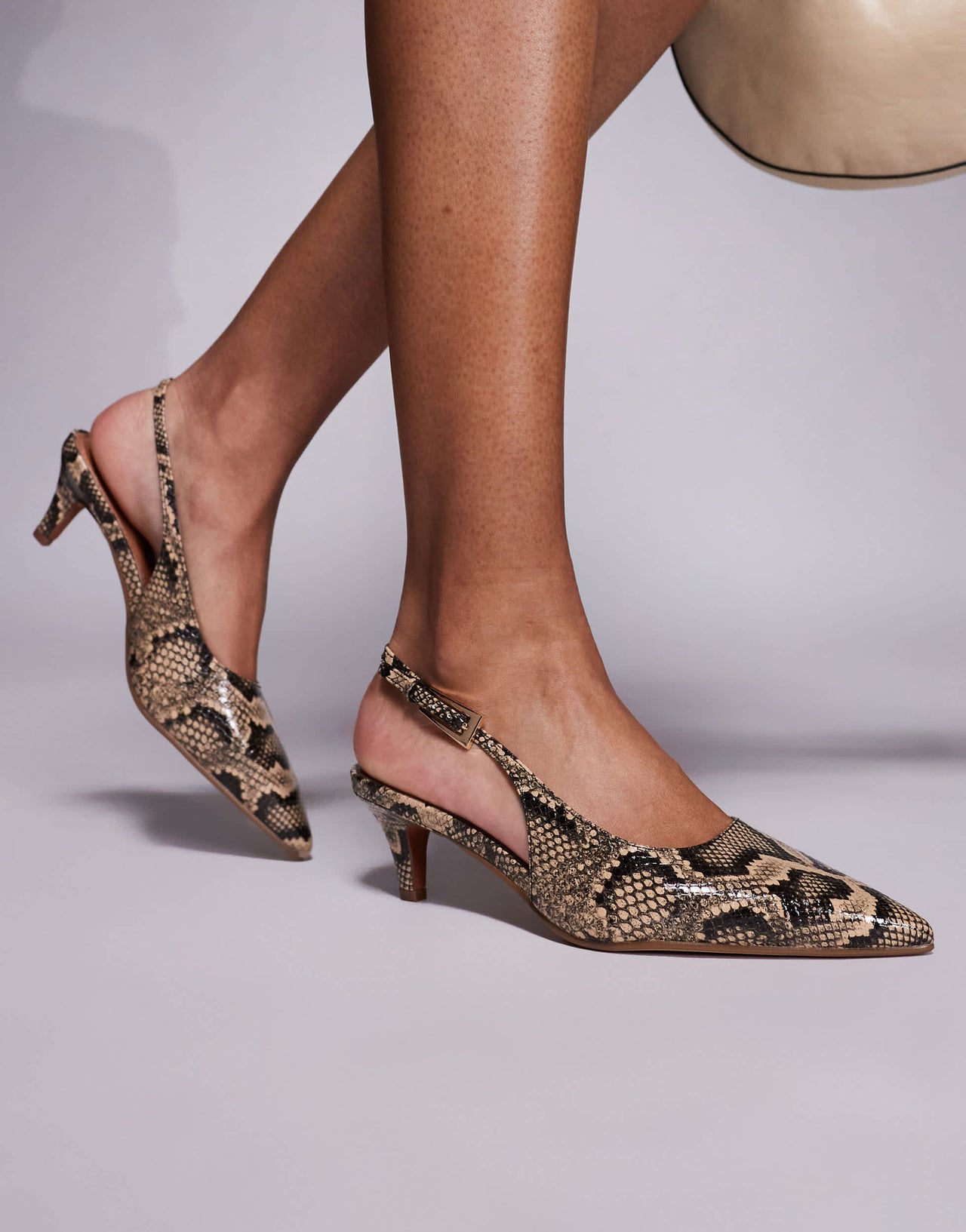 River Island slingback court heel in snake print