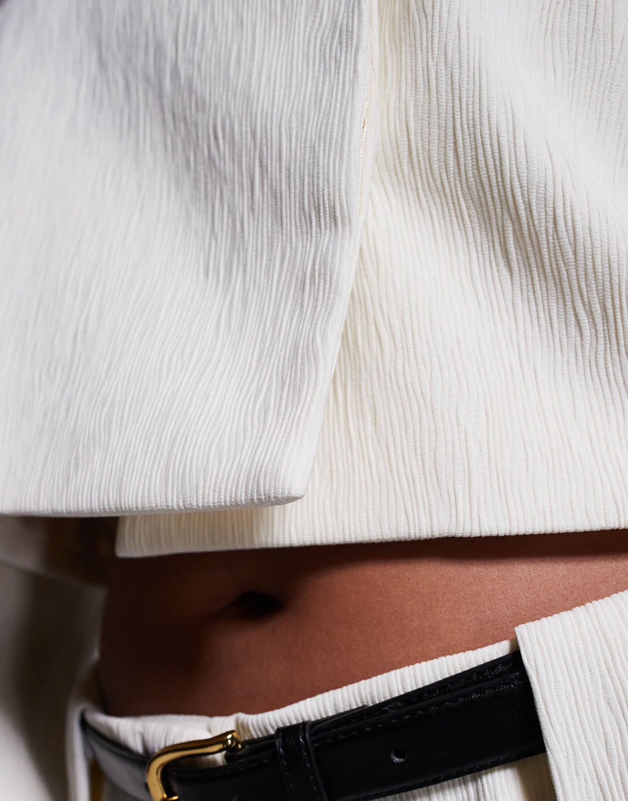 ASOS DESIGN Curve cropped textured blazer co-ord in cream