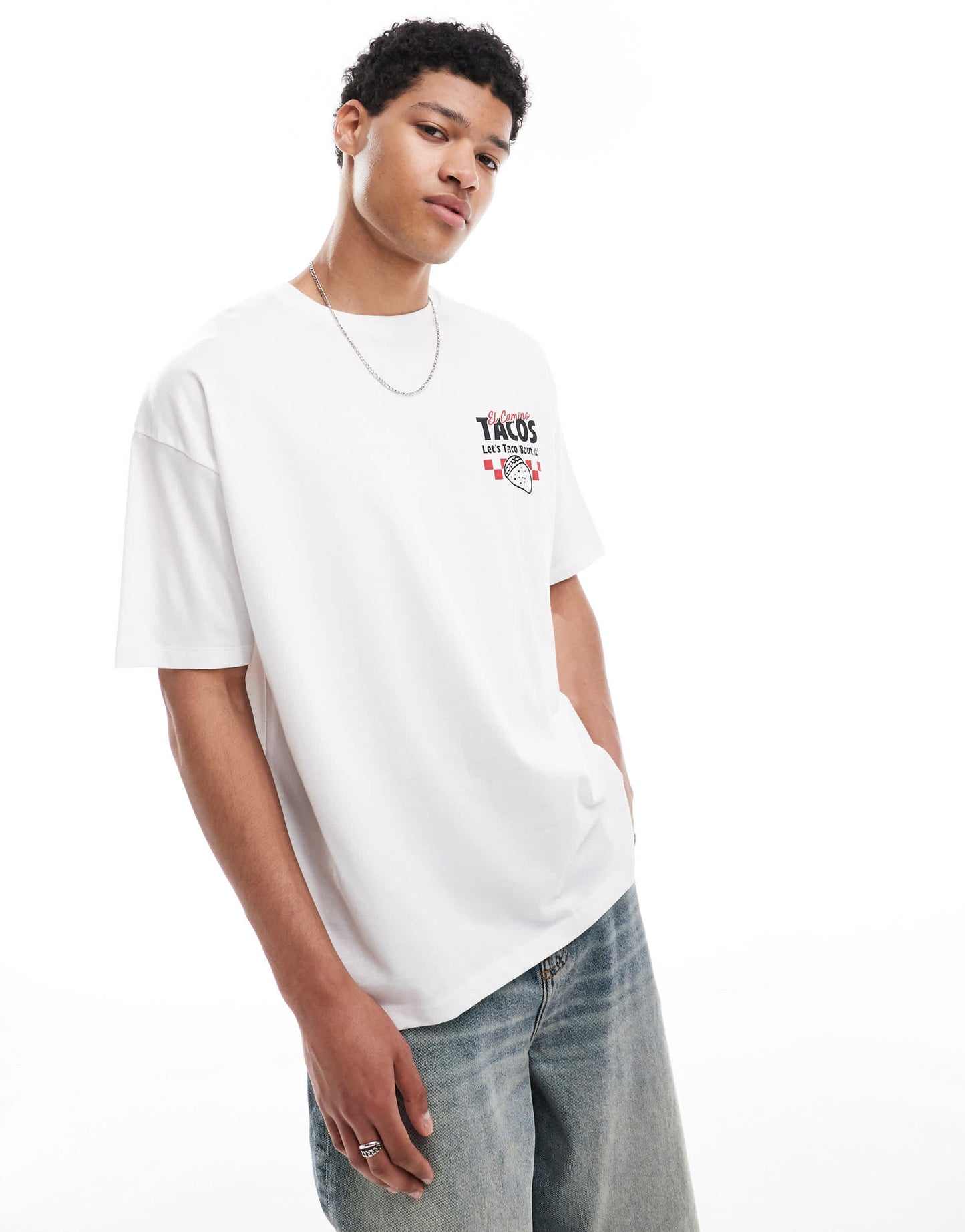 ASOS DESIGN oversized graphic t-shirt in white