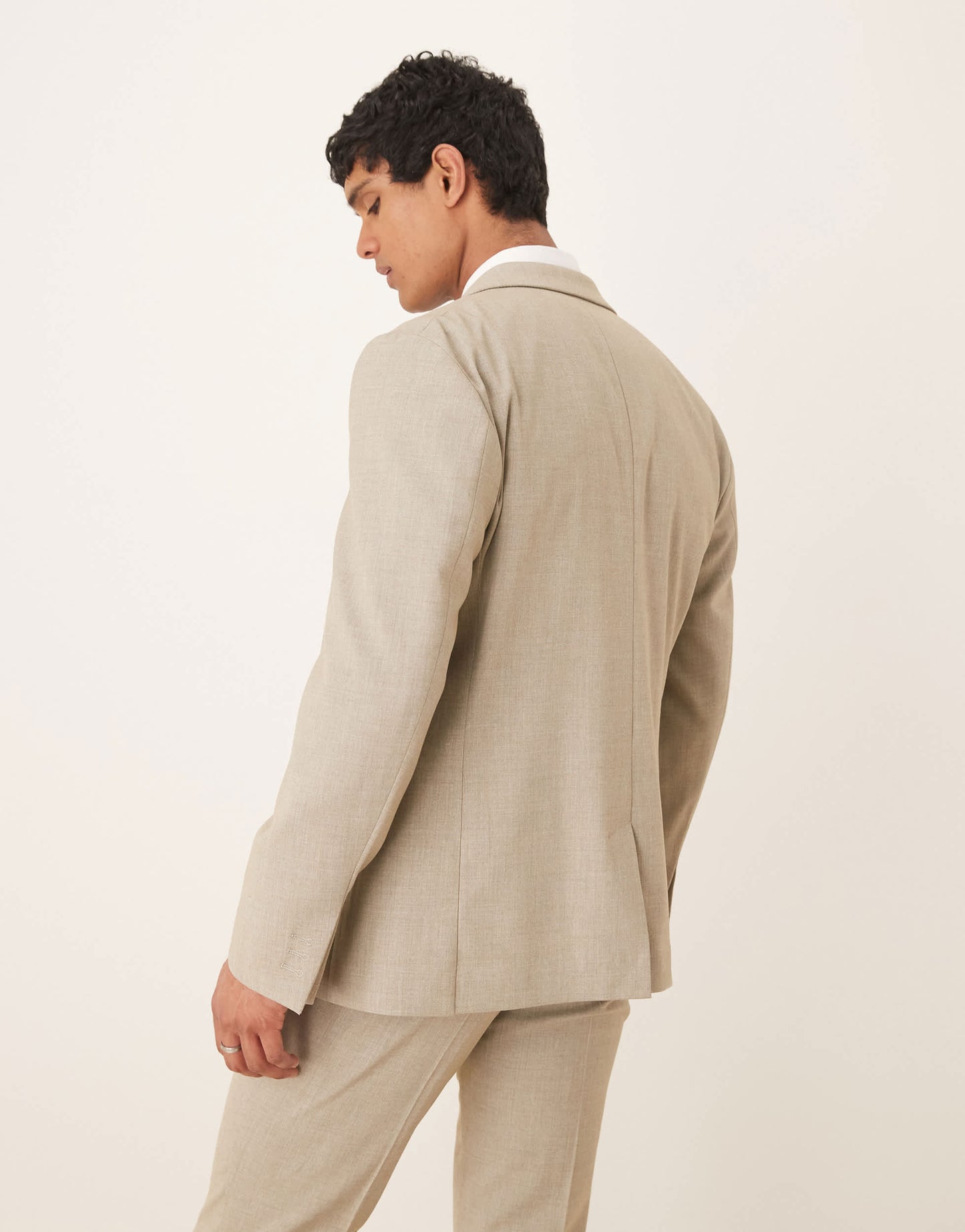 ASOS DESIGN slim suit jacket in light grey melange texture