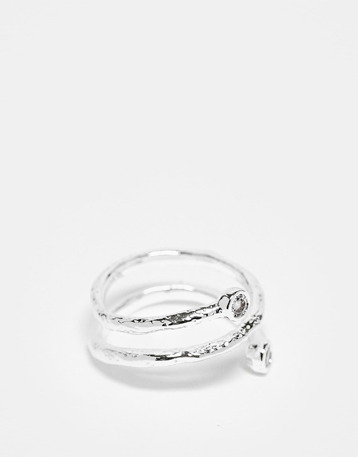 Orelia motel crystal wrap ring in sterling silver