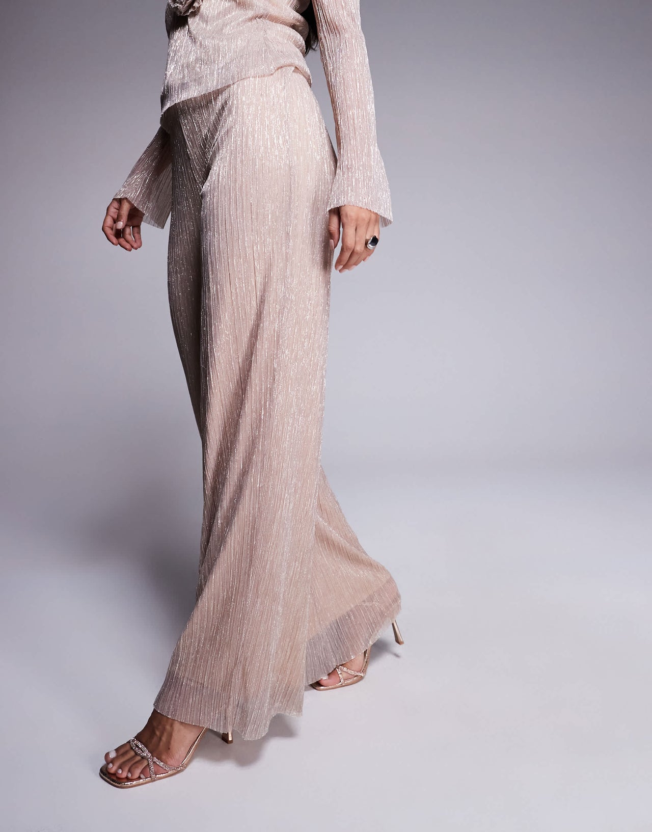 Daska mesh trousers co-ord in soft gold