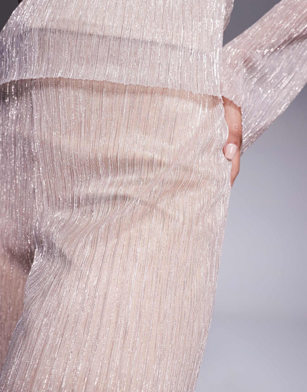 Daska mesh trousers co-ord in soft gold