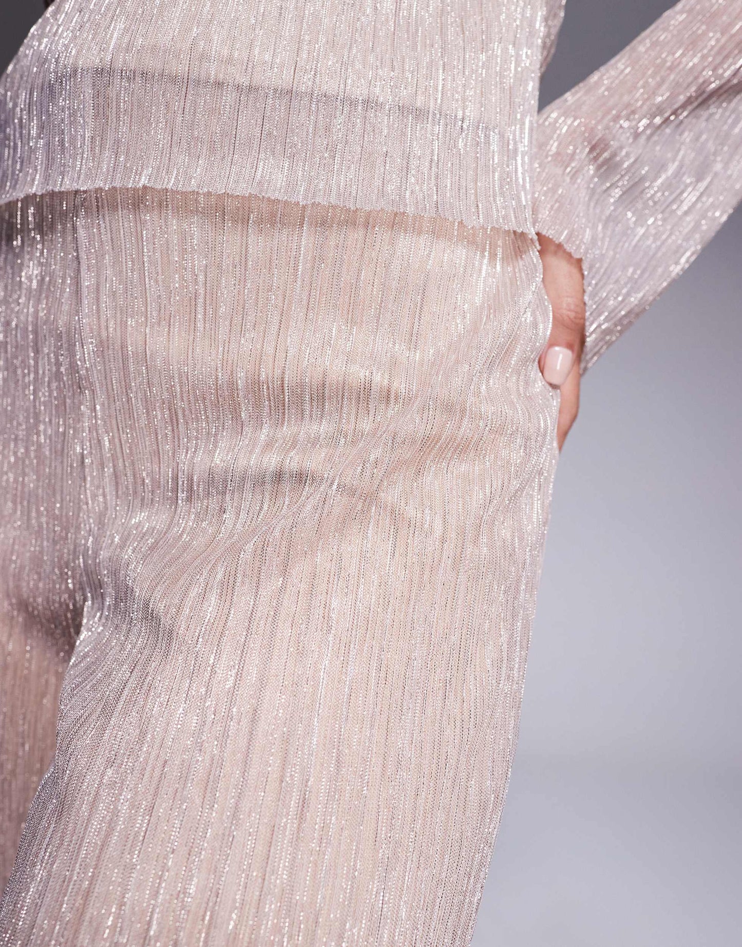Daska mesh trousers co-ord in soft gold