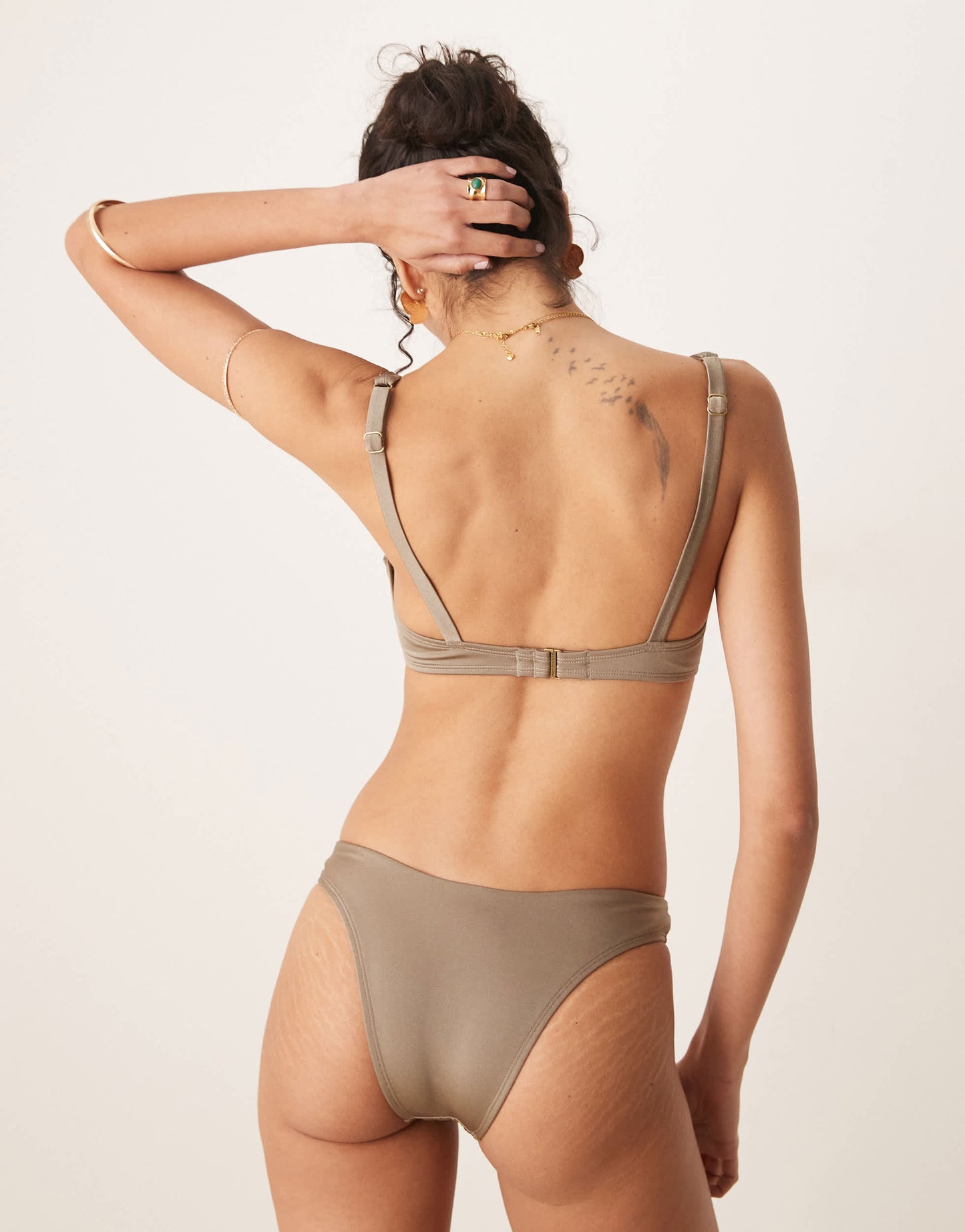 Free Society underwire bikini top in olive