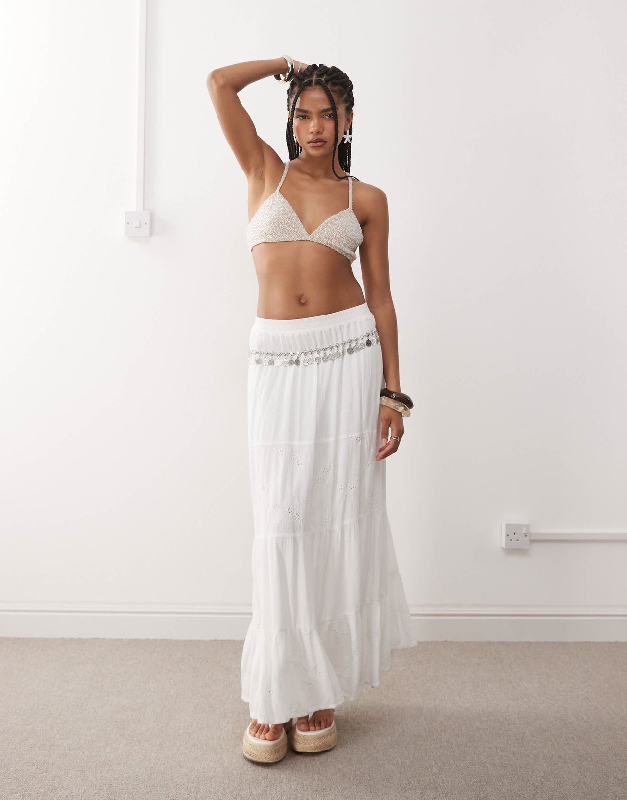 Miss Selfridge premium triangle bralette with crystal embelishments