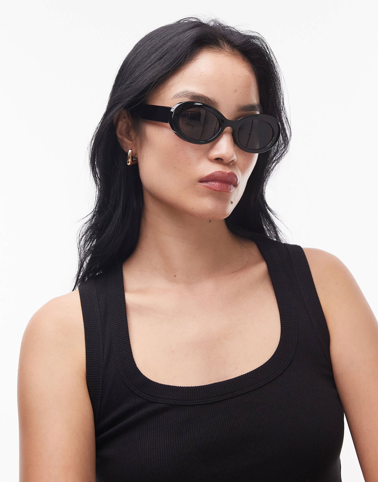 & Other Stories oval cats eye sunglasses in black