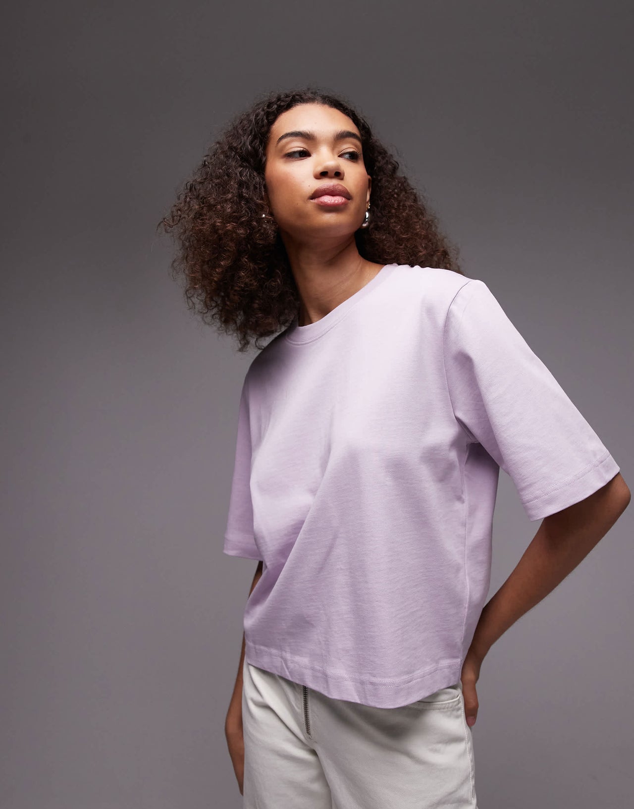 ARKET heavyweight boxy t-shirt in lilac
