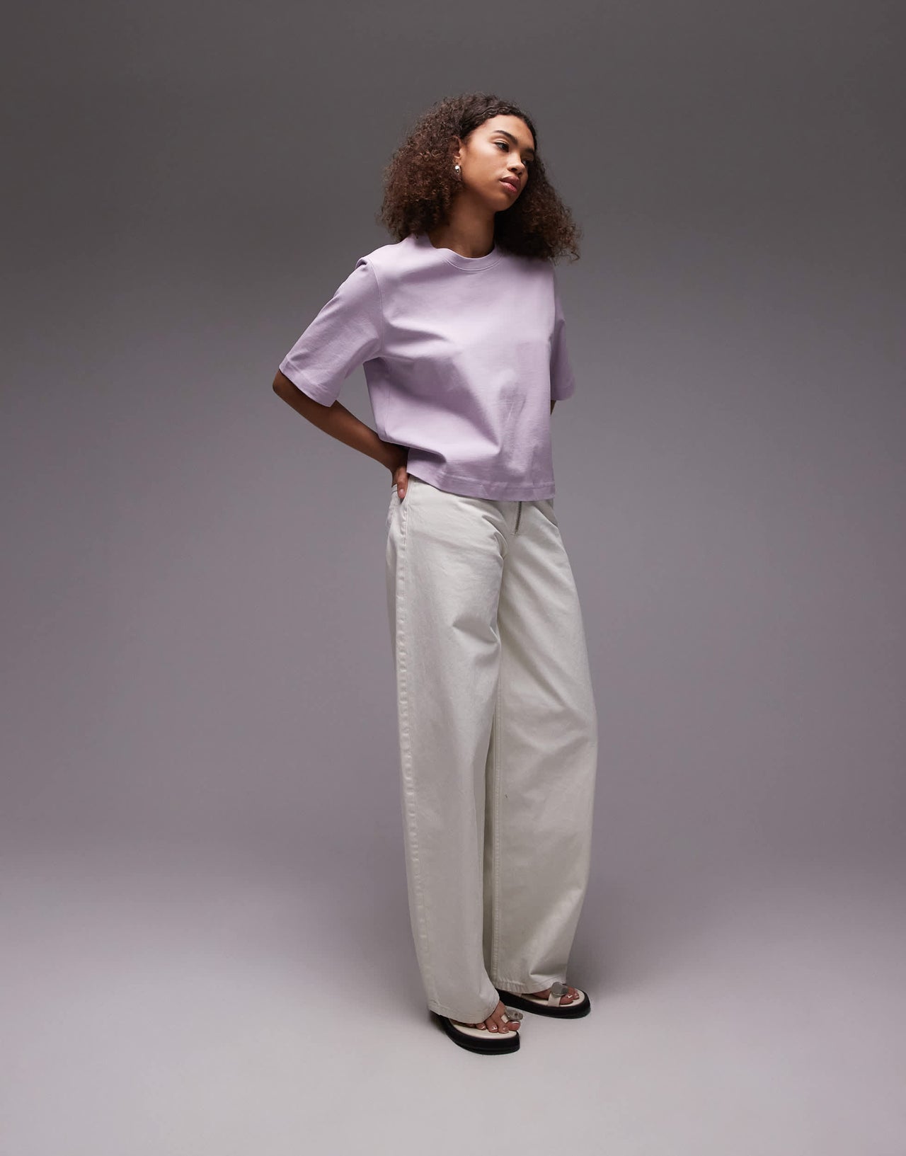 ARKET heavyweight boxy t-shirt in lilac