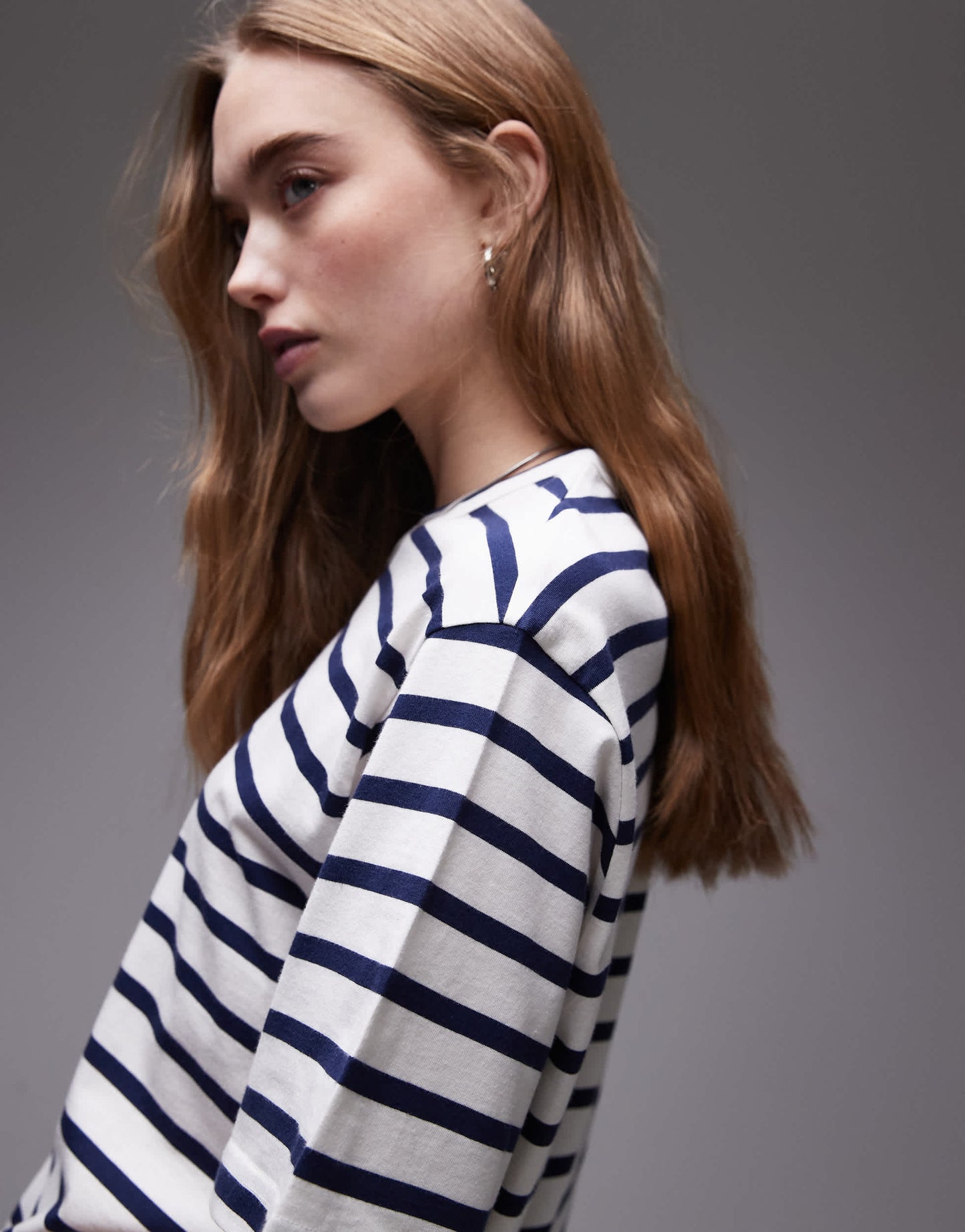 ARKET midweight short sleeve t-shirt in blue and white strips