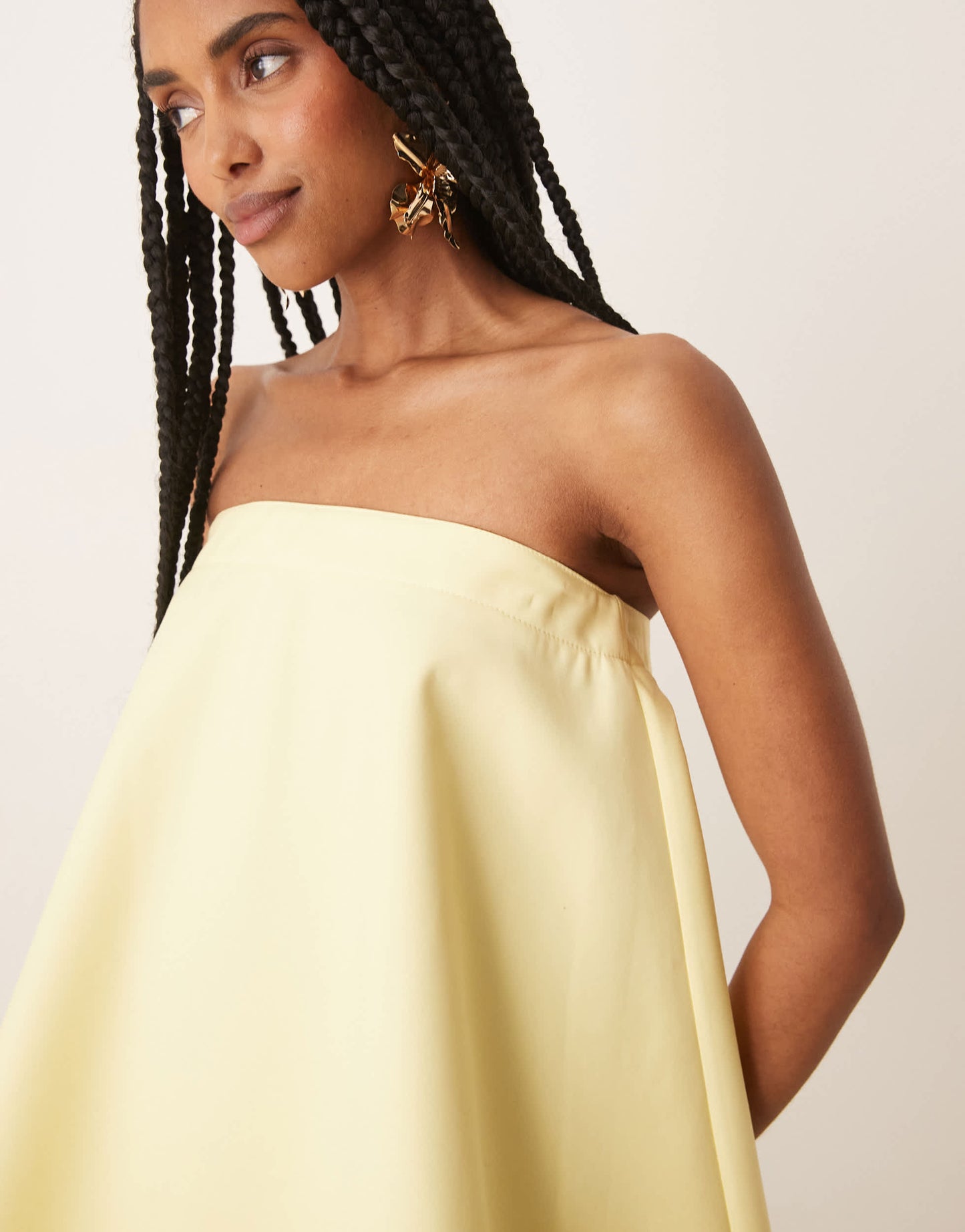 ASOS DESIGN lantern mini sundress in lemon