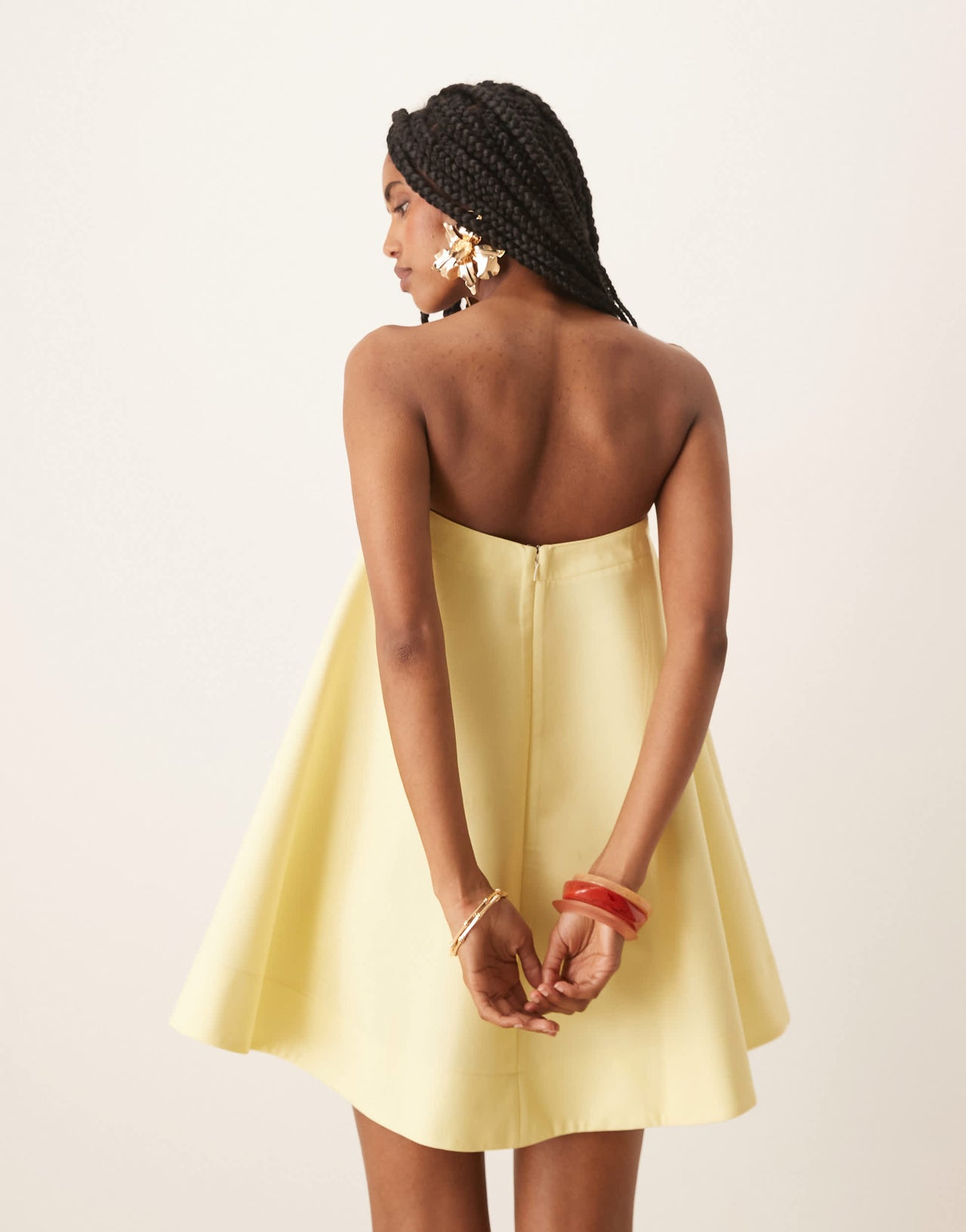 ASOS DESIGN lantern mini sundress in lemon