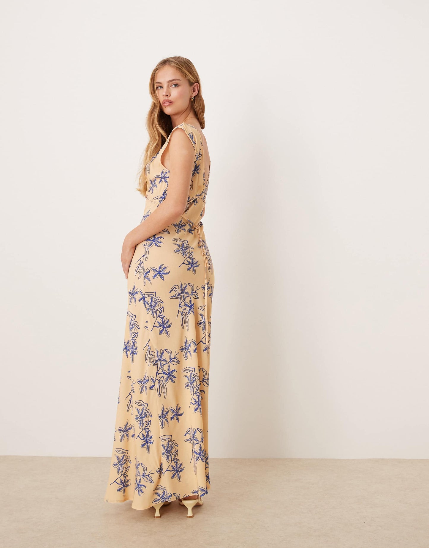 VRG GRL sunlit isles bias cut maxi dress in multi