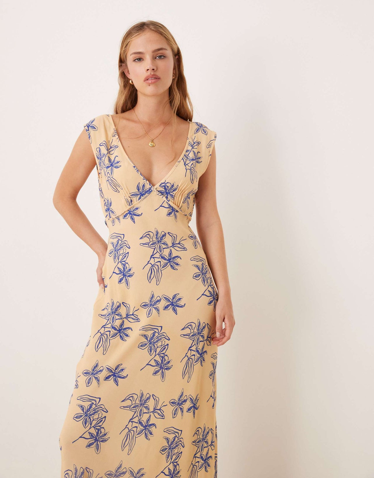 VRG GRL sunlit isles bias cut maxi dress in multi
