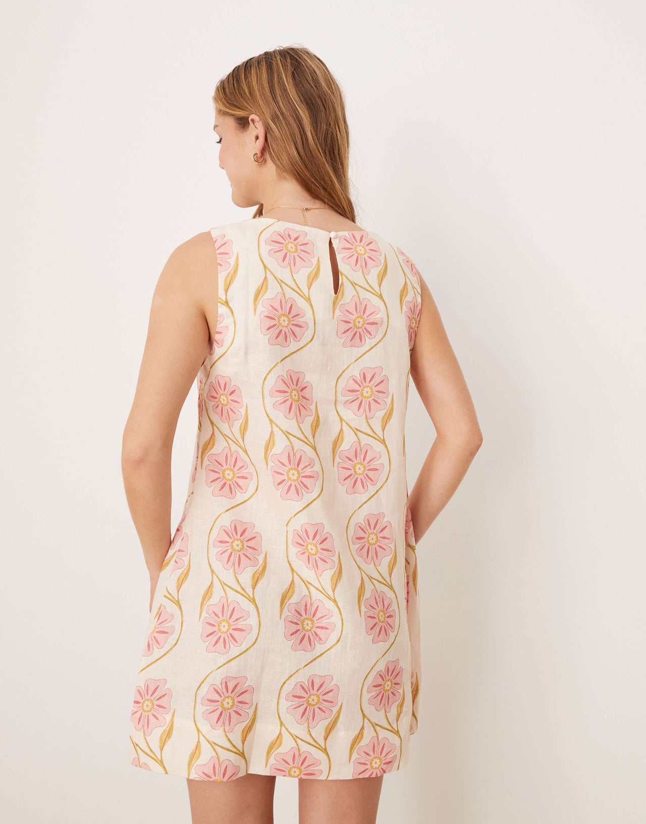 VRG GRL aftersun bloom floral linen shift dress in multi