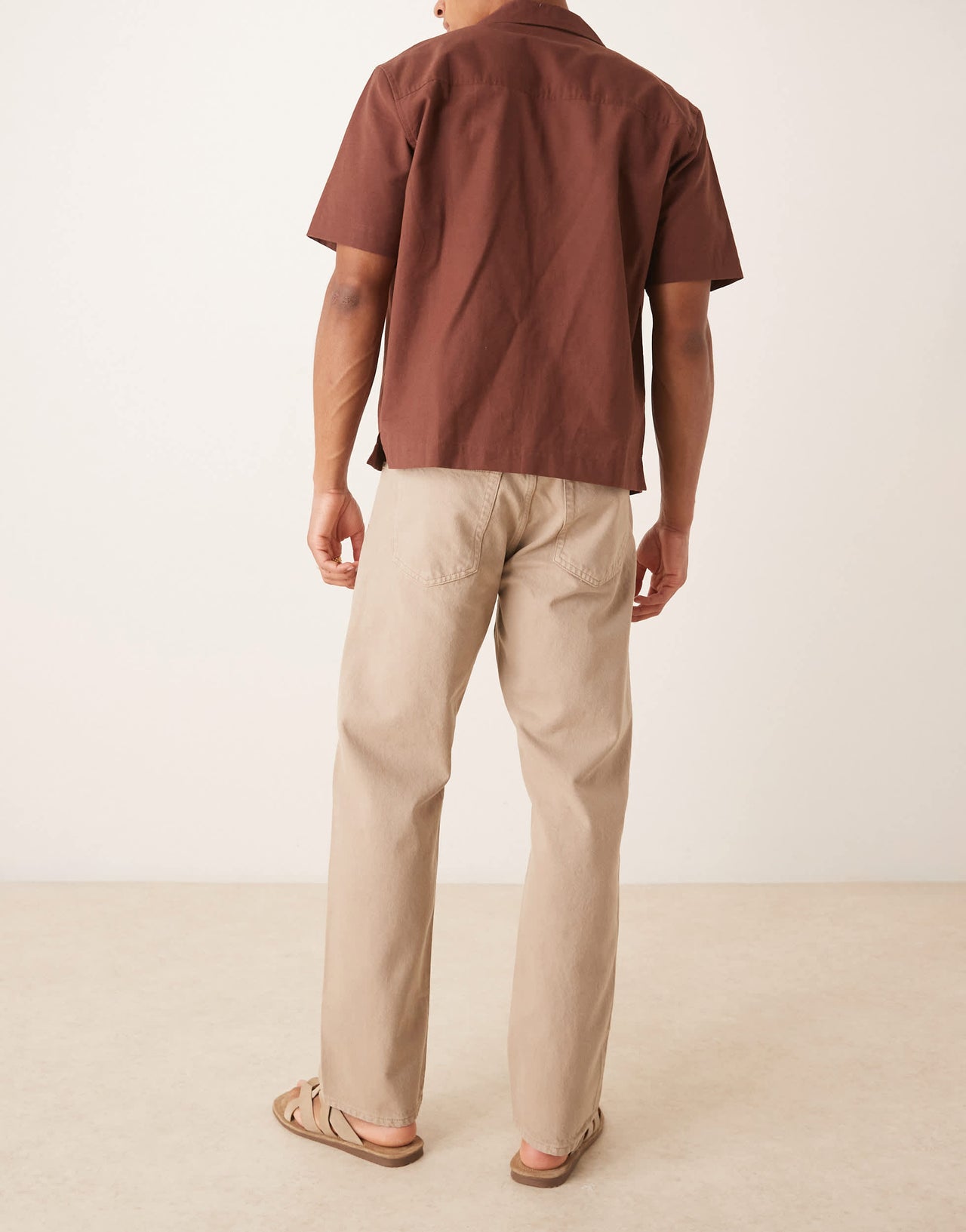 ARKET Ocean loose fit jeans in beige pigment wash